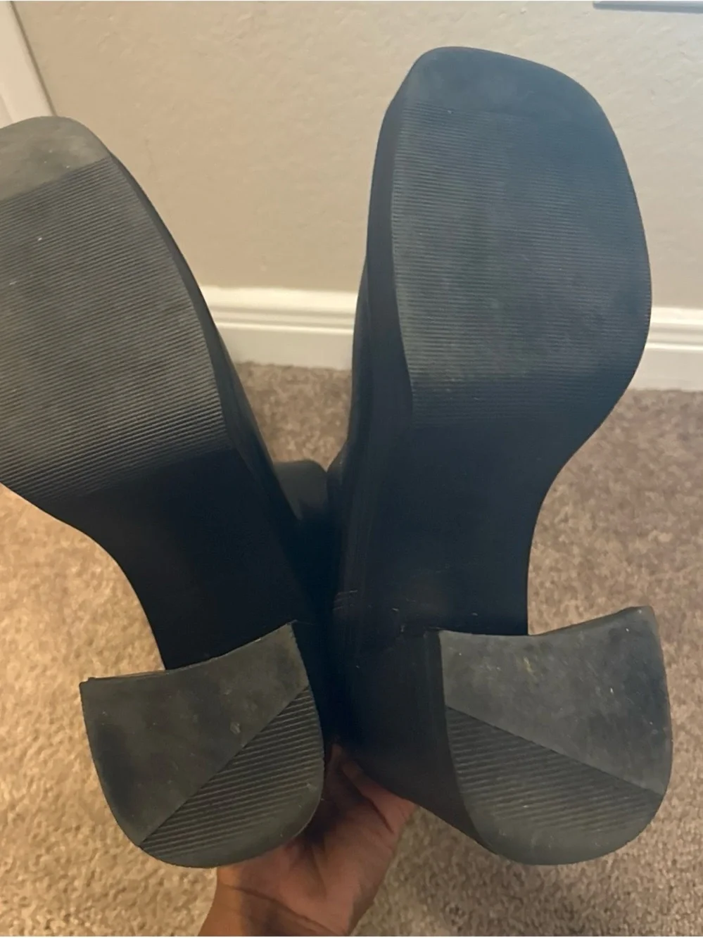 Steve Madden Black Platform Block Heel Ankle Boots
